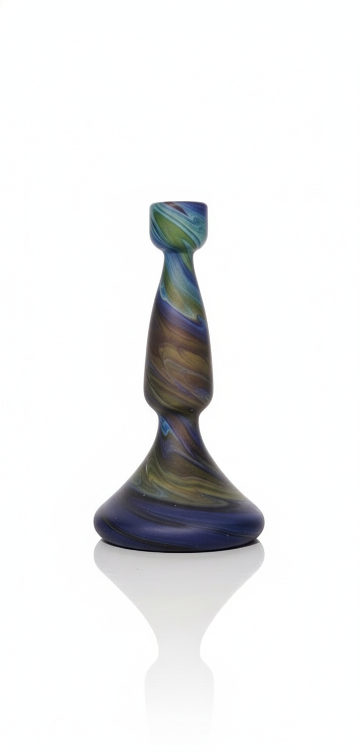 Acostars™ Handgemaakte Blauw/Groene Kaarshouder uit Hebron, Palestina