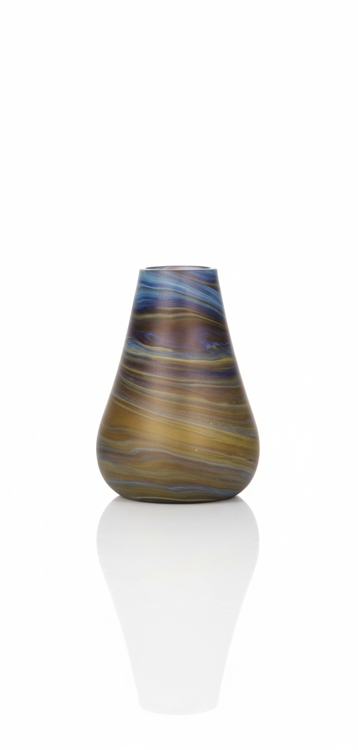 Acostars™ Handgemaakte Vaasje Met Aardse Kleuren en Golfen uit Hebron, Palestina