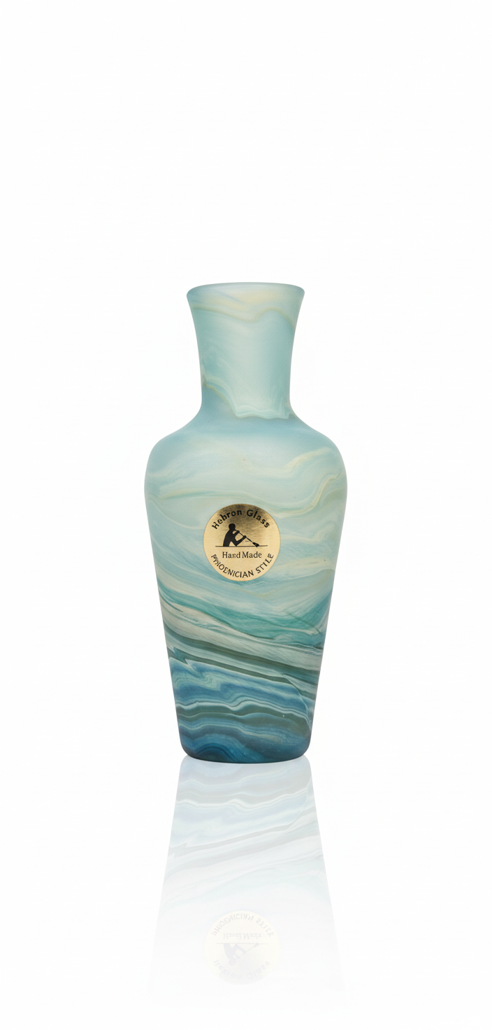 Acostars™ Handgemaakte licht blauwe Vaas uit Hebron, Palestina