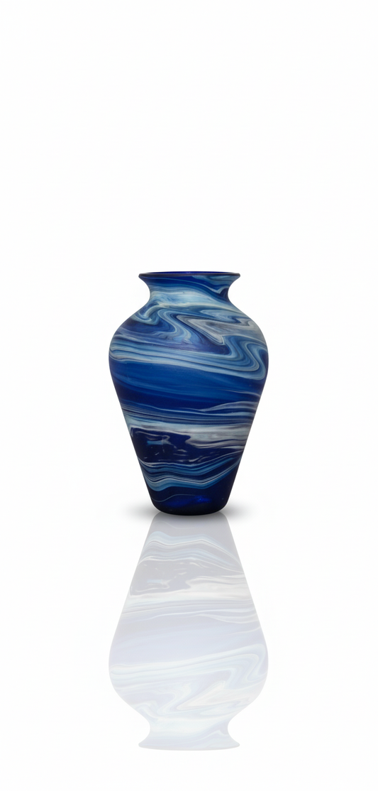 Acostars™ Handgemaakte Blauwe Vaas uit Hebron, Palestina