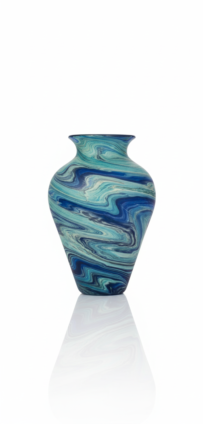 Acostars™ Handgemaakte Blauwe Vaas uit Hebron, Palestina