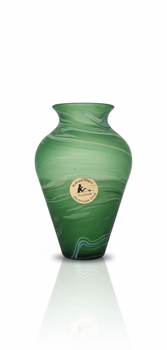Acostars™ Handgemaakte Groene Glazen Vaas - Geproduceerd in Hebron, Palestina