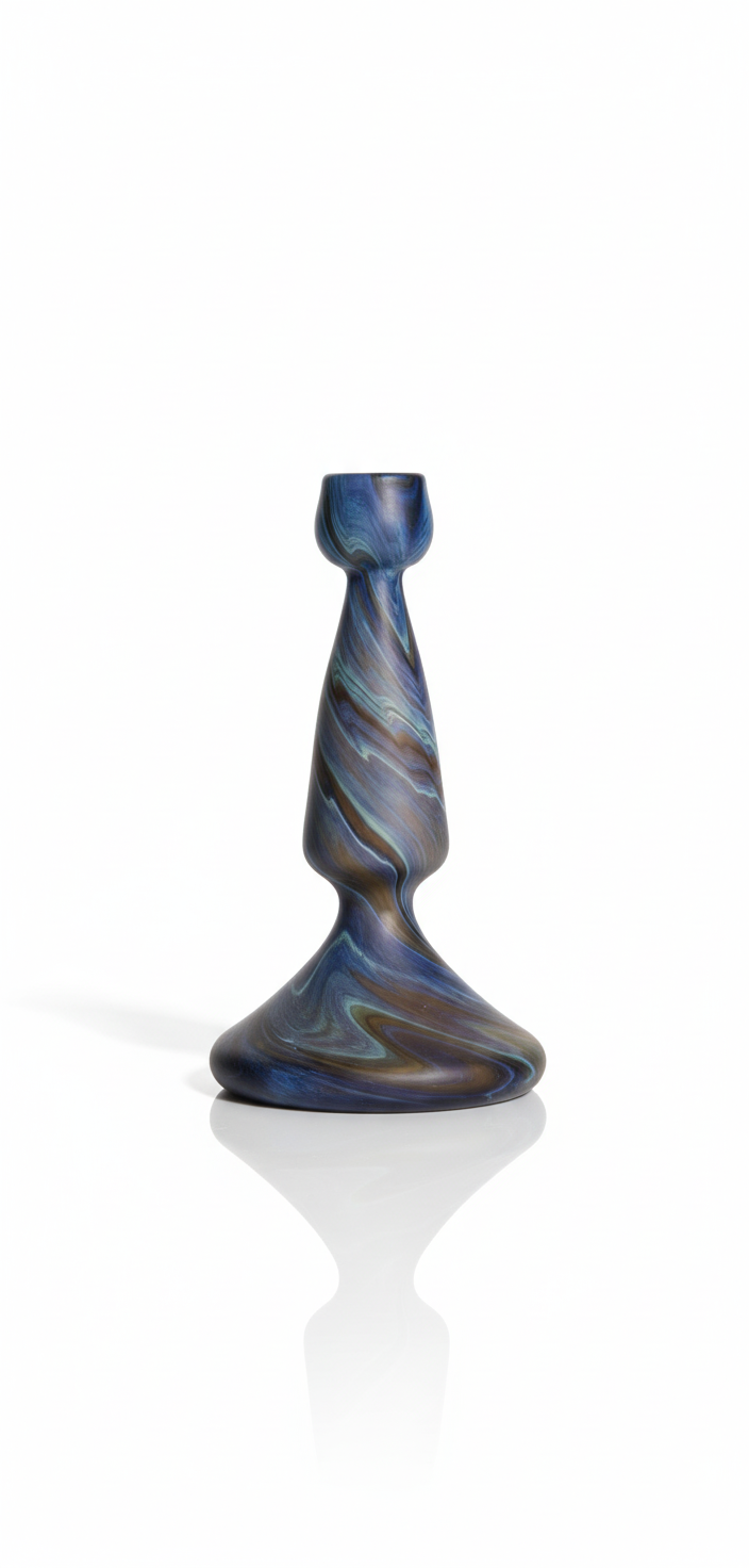 Acostars™ Handgemaakte Blauwe Kaarshouder uit Hebron, Palestina