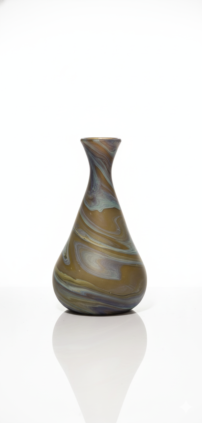 Acostars™ Handgemaakte Vaas Met Subtiele Groene Golfen uit Hebron, Palestina