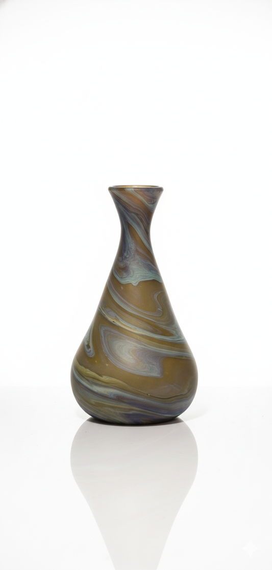 Acostars™ Handgemaakte Vaas Met Subtiele Groene Golfen uit Hebron, Palestina