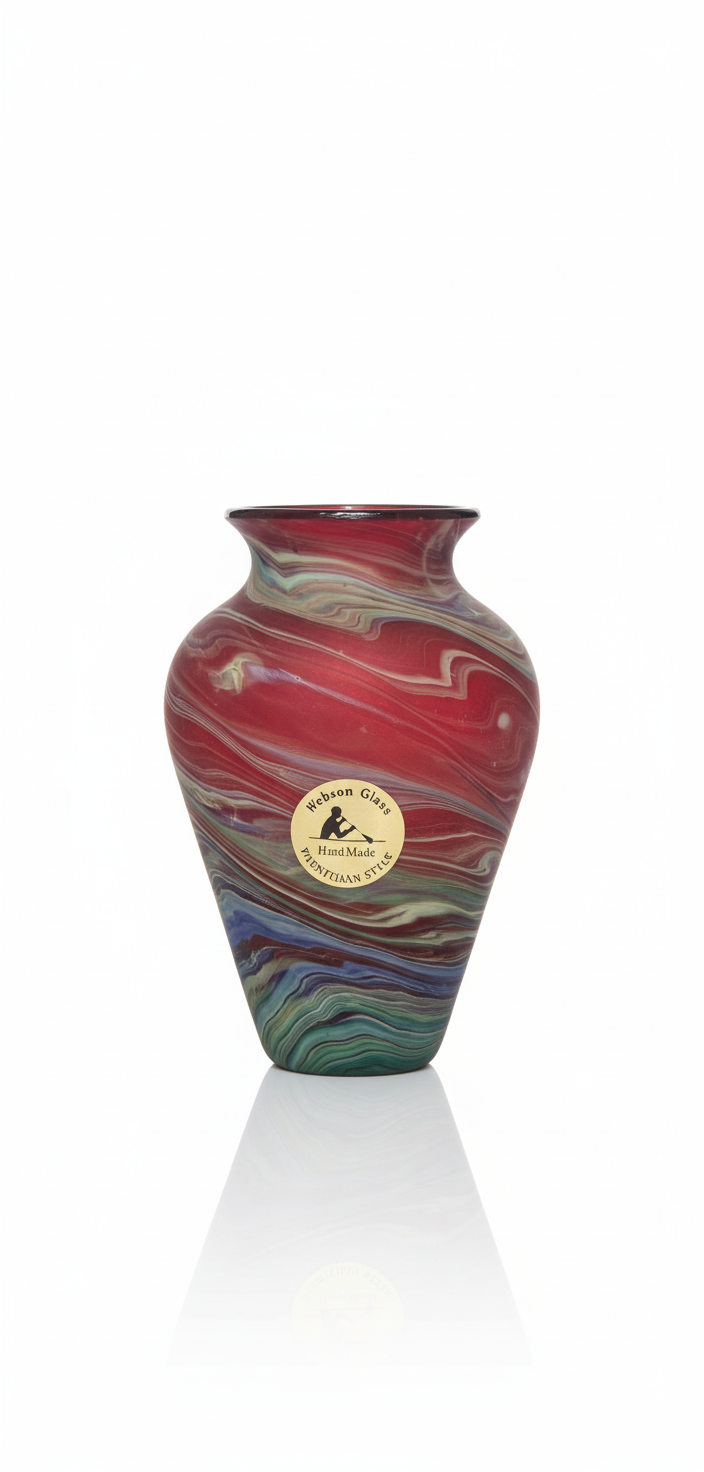Acostars™ Handgemaakte Rood/Groene Vaas uit Hebron, Palestina