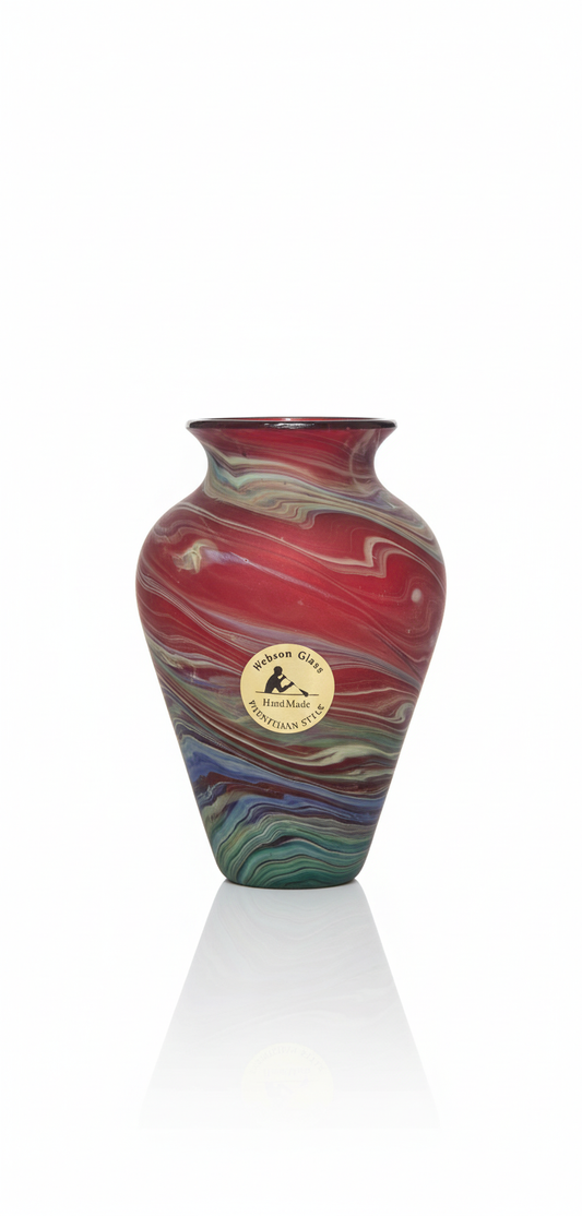 Acostars™ Handgemaakte Rood/Groene Vaas uit Hebron, Palestina