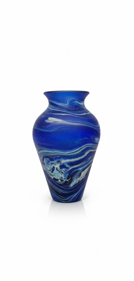 Acostars™ Handgemaakte Blauwe Vaas uit Hebron, Palestina